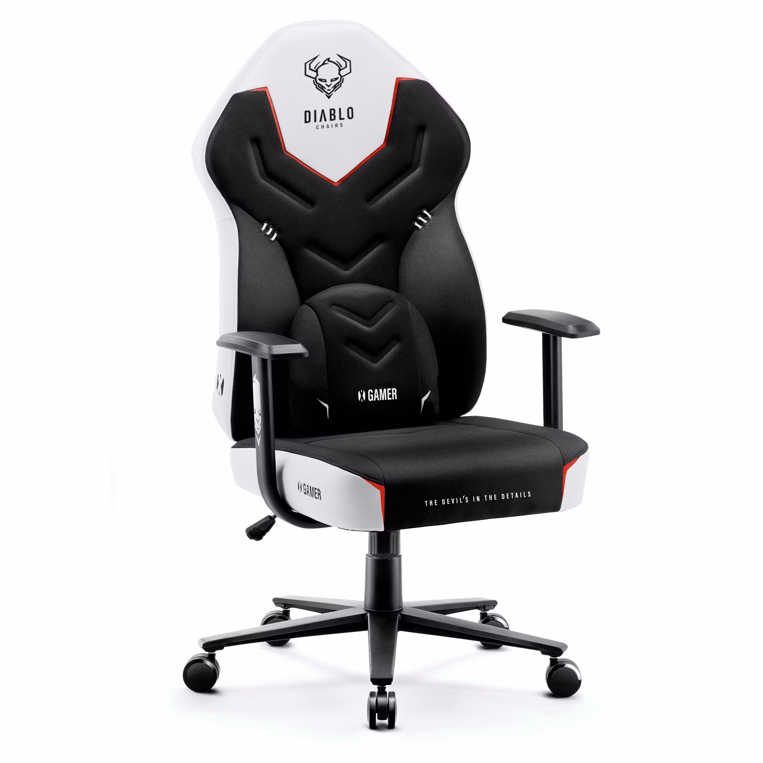 Gamingstol Diablo X-Gamer 2.0, svartvitt