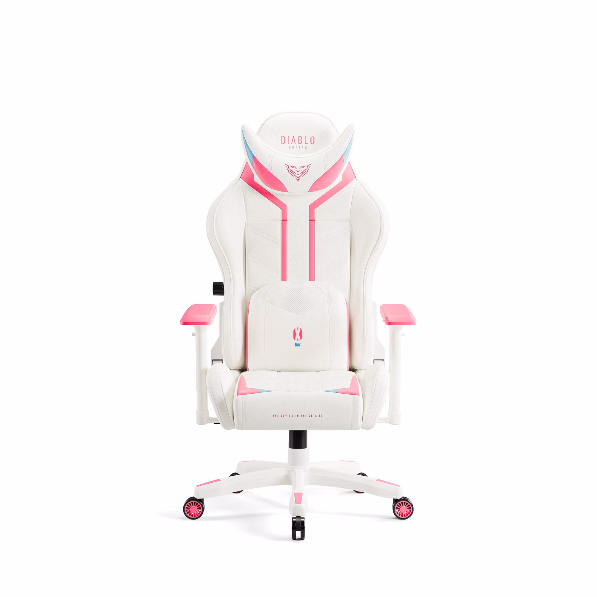 Fotel Gamingowy Diablo X-RAY 2.0 Small Size, biało-różowy