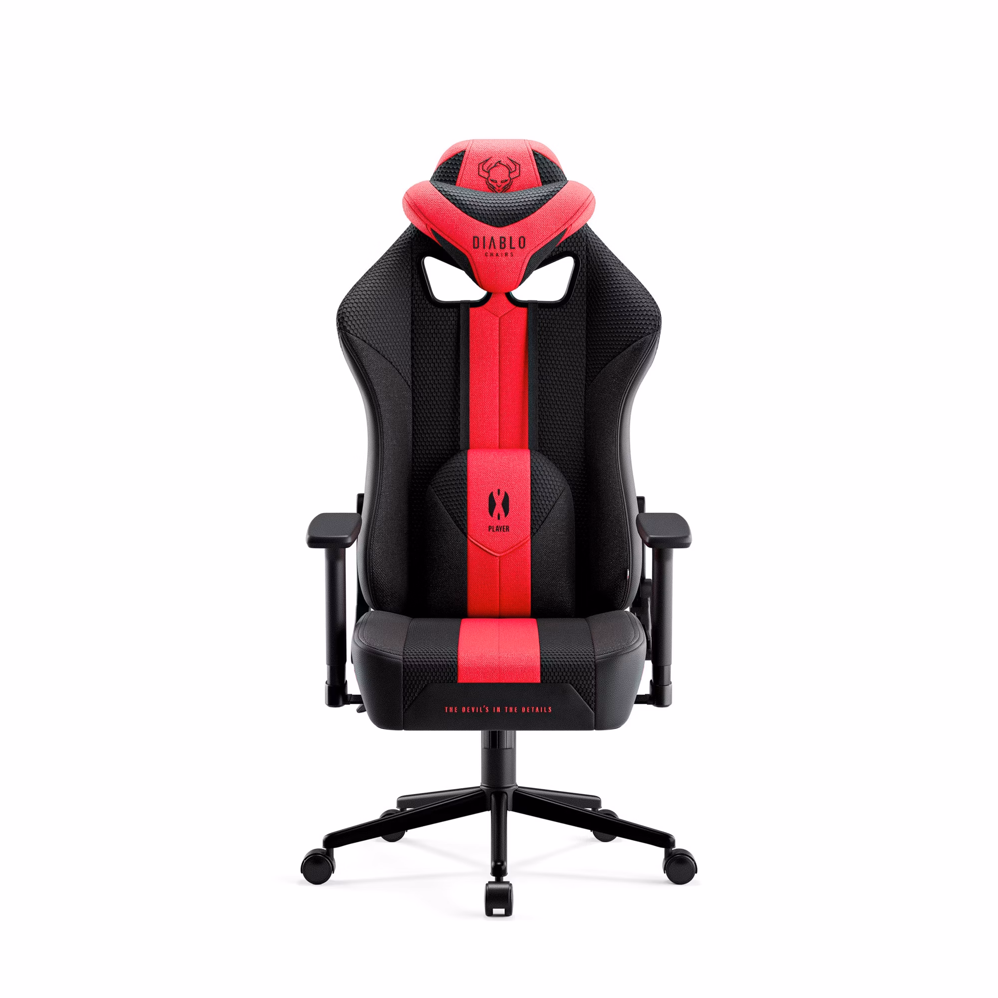 Materiałowy Fotel Diablo X-Player 2.0 Small: Karmazynowo-antracytowy
