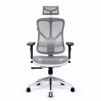 Fotel ergonomiczny Diablo V-Basic, biało-szary