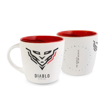 Taza Diablo Chairs: Blanco y rojo