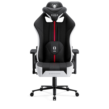 Silla gaming Diablo X-Player 2.0 de tela King Size: Blanco y negro