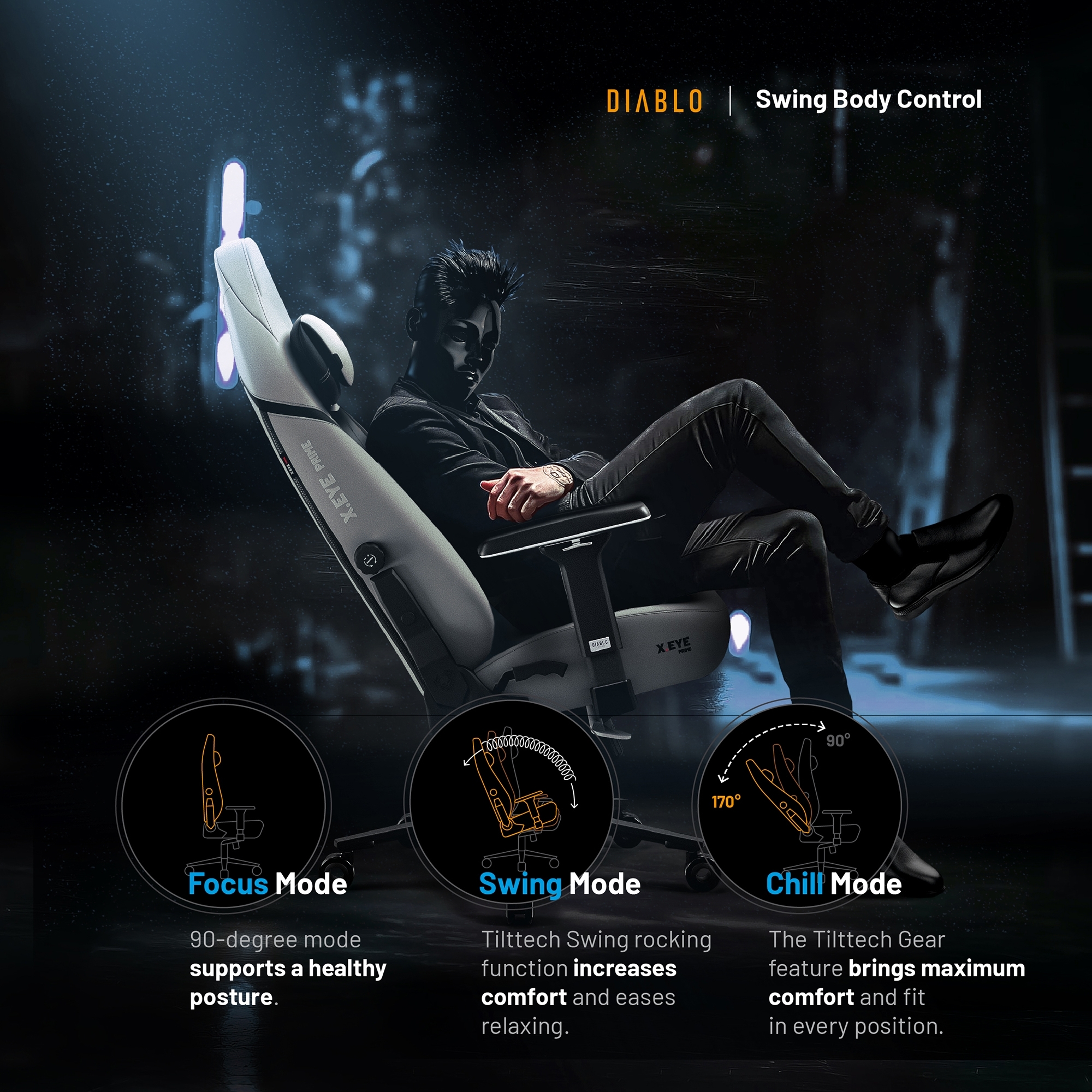 ー品販売  Gaming Moon Nightwolf Size, Normal Prime, X.Eye Diablo chair 矯正用品・補助ベルト