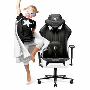 Diablo X-Player 2.0 szövet gamer szék gyerekeknek Kids Size: fehér-fekete Diablochairs