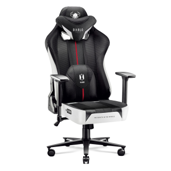 Diablo X-Player 2.0 szövet gamer szék Nagy méret: fehér-fekete 