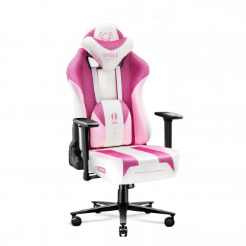 Materiałowy fotel gamingowy Diablo X-Player 2.0 Normal Size, Marshmallow Pink