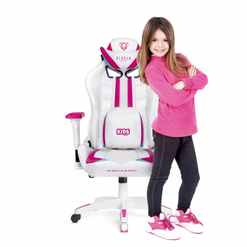 Krzesło obrotowe dla dziecka Diablo X-Ray biało-różowe Kids Size