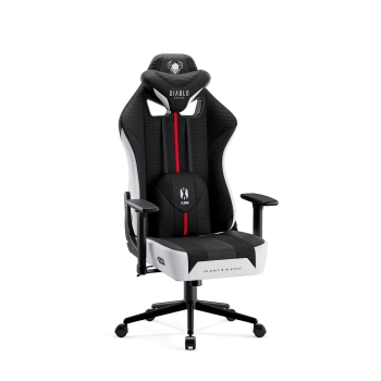 Scaun Din Material Textil Diablo X-Player 2.0 Small, Alb-negru 