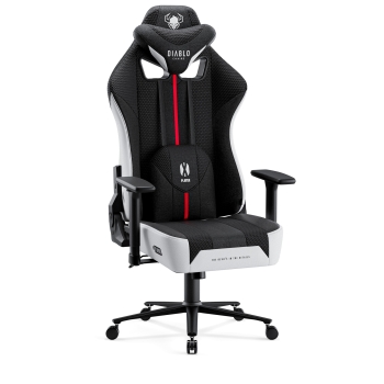 Silla gaming Diablo X-Player 2.0 de tela King Size: Blanco y negro