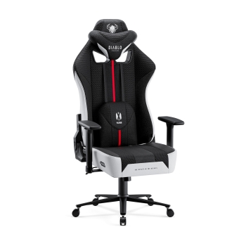 Scaun Gaming Diablo X-Player 2.0 Din Material Normal Size: Alb-Negru 