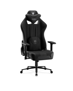 Materiałowy fotel gamingowy Diablo X-Player 2.0 King Size, czarno-czarny
