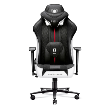 Diablo X-Player 2.0 szövet gamer szék Nagy méret: fehér-fekete 