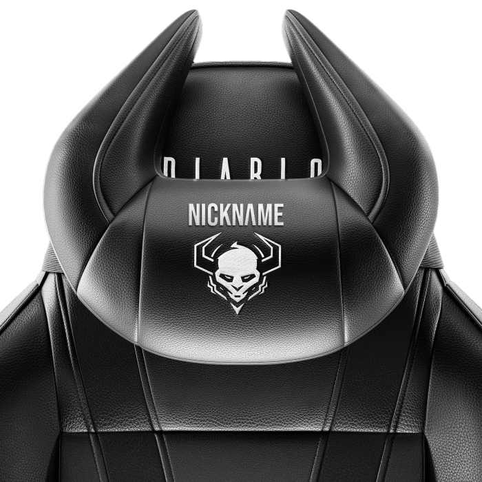 Personalisierte Kopfstütze Diablo Chairs X-Horn: Schwarz