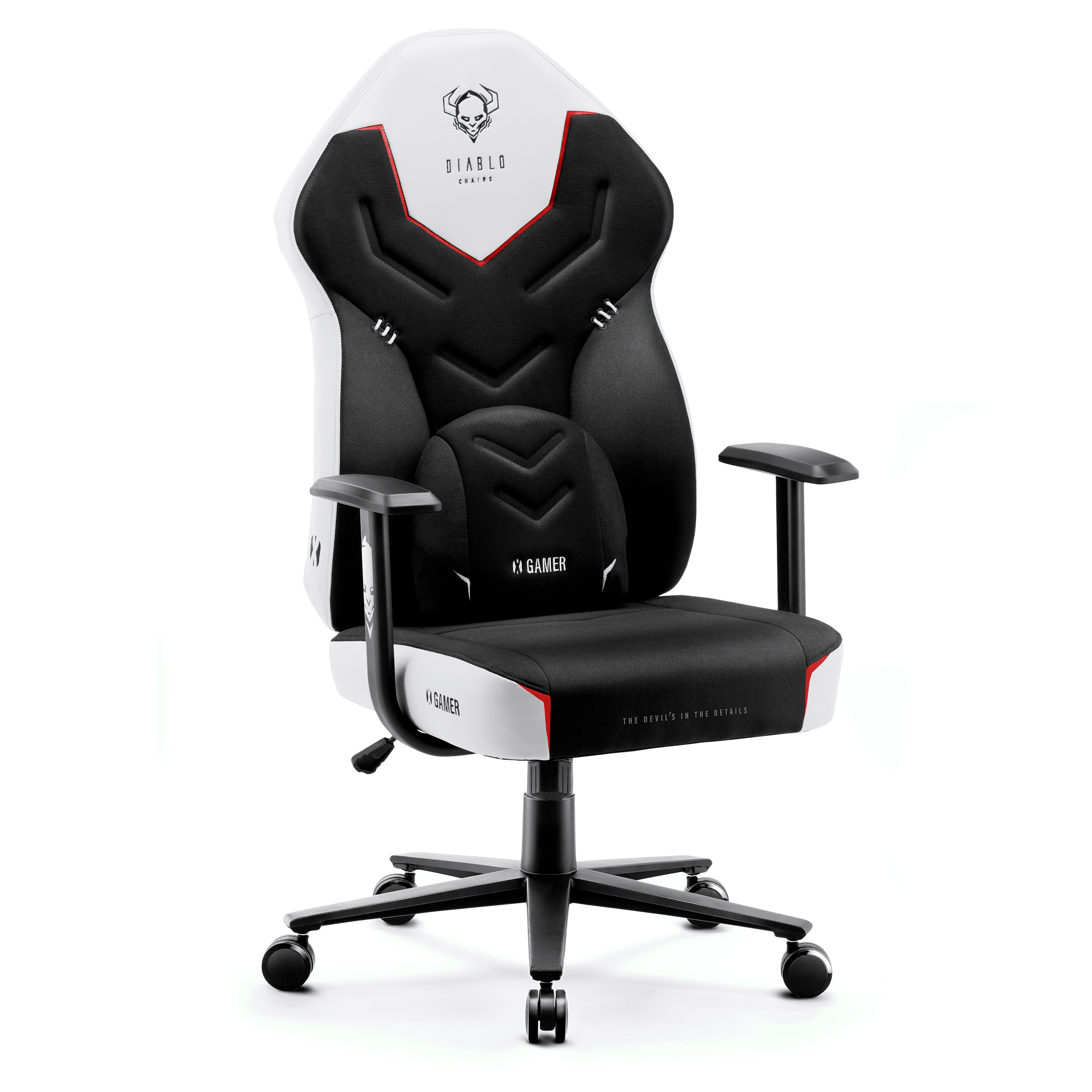 Chaise gaming Diablo X-Player 2.0 en Tissu Taille Normale: Frost White