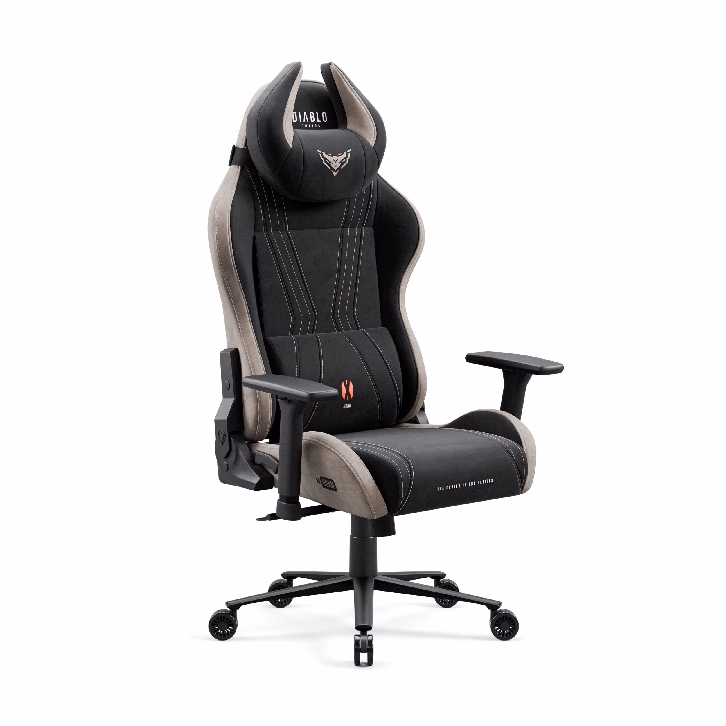 Stoffen gamestoel Diablo X-Horn 2.0, Normal Size, Camel Black