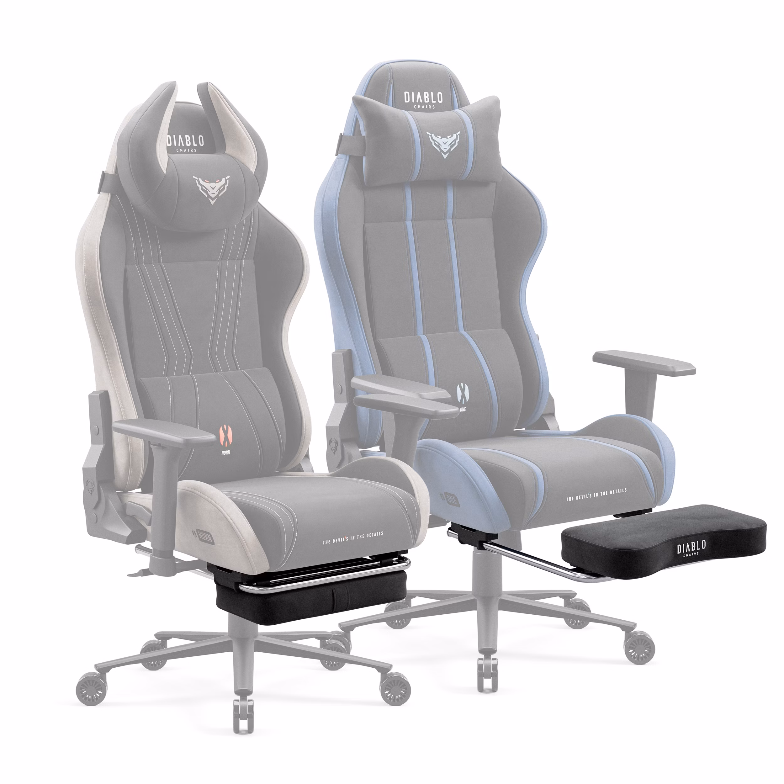 Suport de picioare din material pentru scaunele Diablo X-Horn 2.0 Camel Black, Diablo X-One 2.0 Night Blue