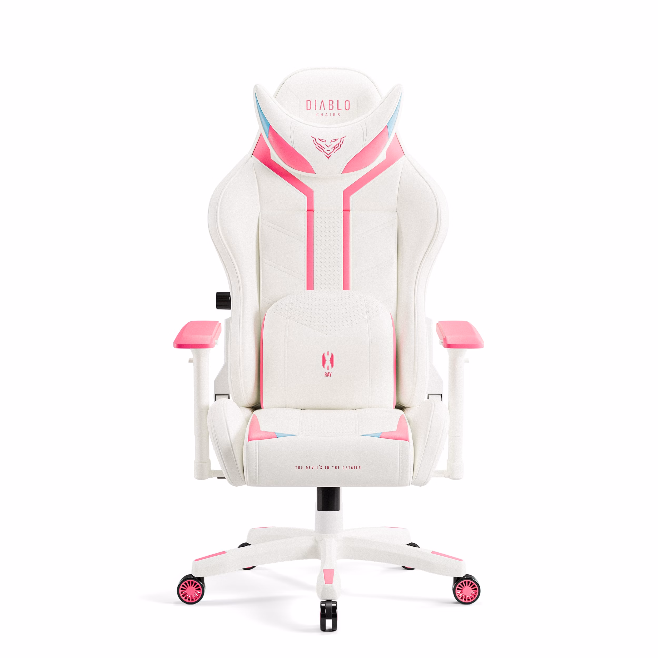 Fotel gamingowy Diablo X-Ray 2.0 Normal Size, biało-różowy