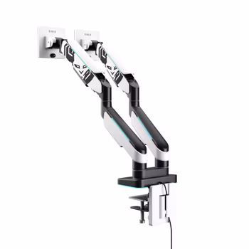 Suport dublu pentru monitoare de 49 de inchi, alb-negru X-Arm Dual RGB