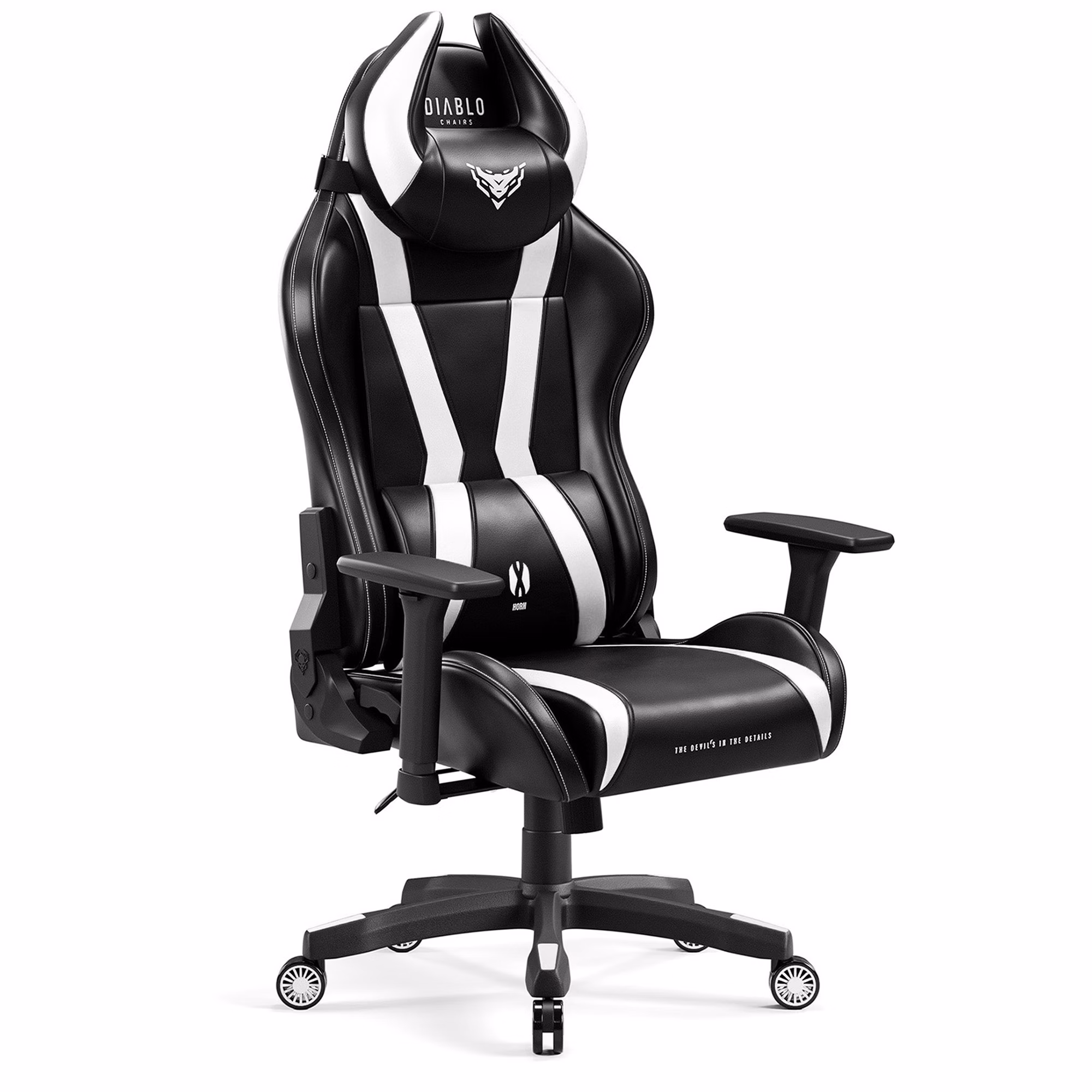Fotel gamingowy Diablo X-Horn 2.0 King Size, czarno-biały