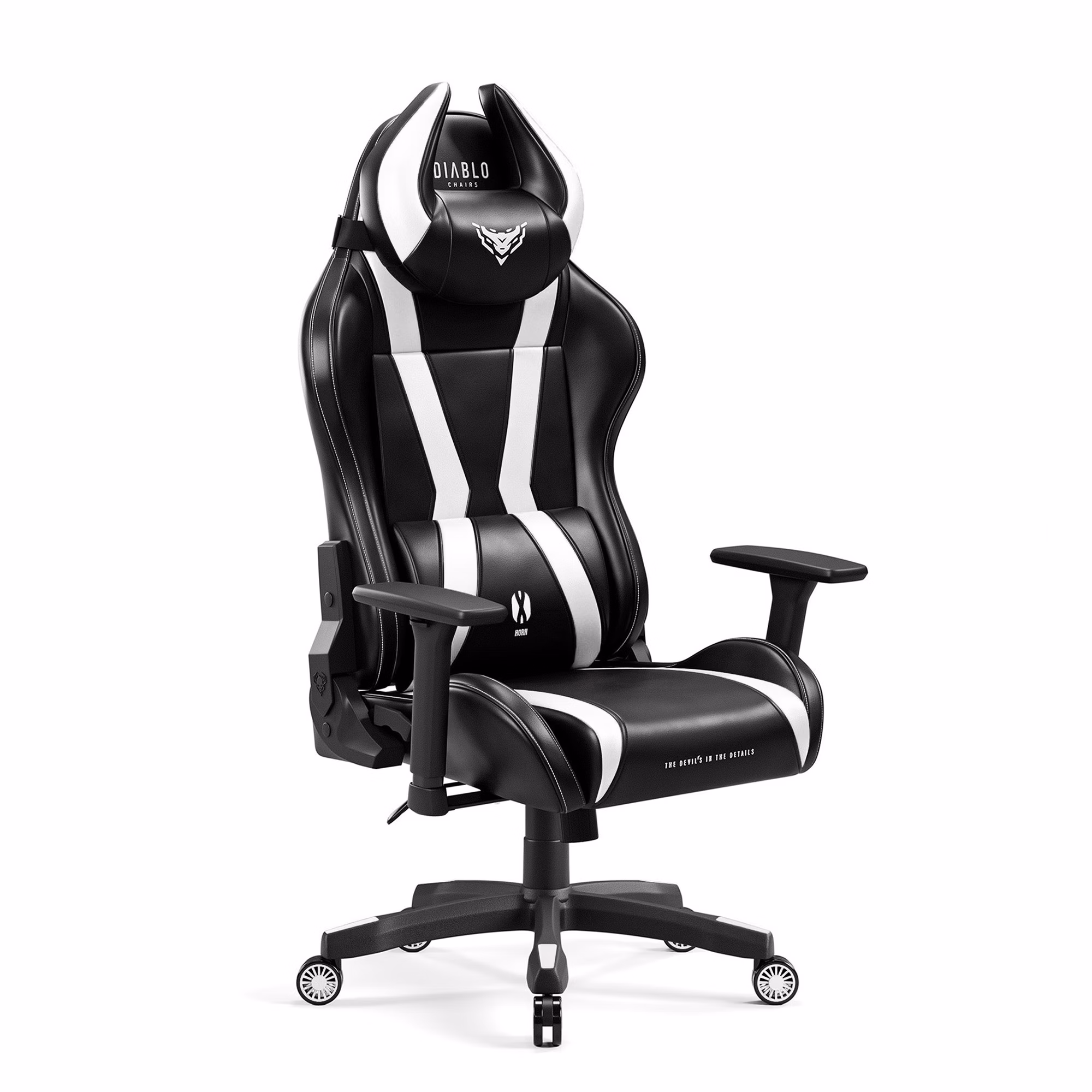 Gamer szék Diablo X-Horn 2.0 Átlagos méret, Fekete-fehér