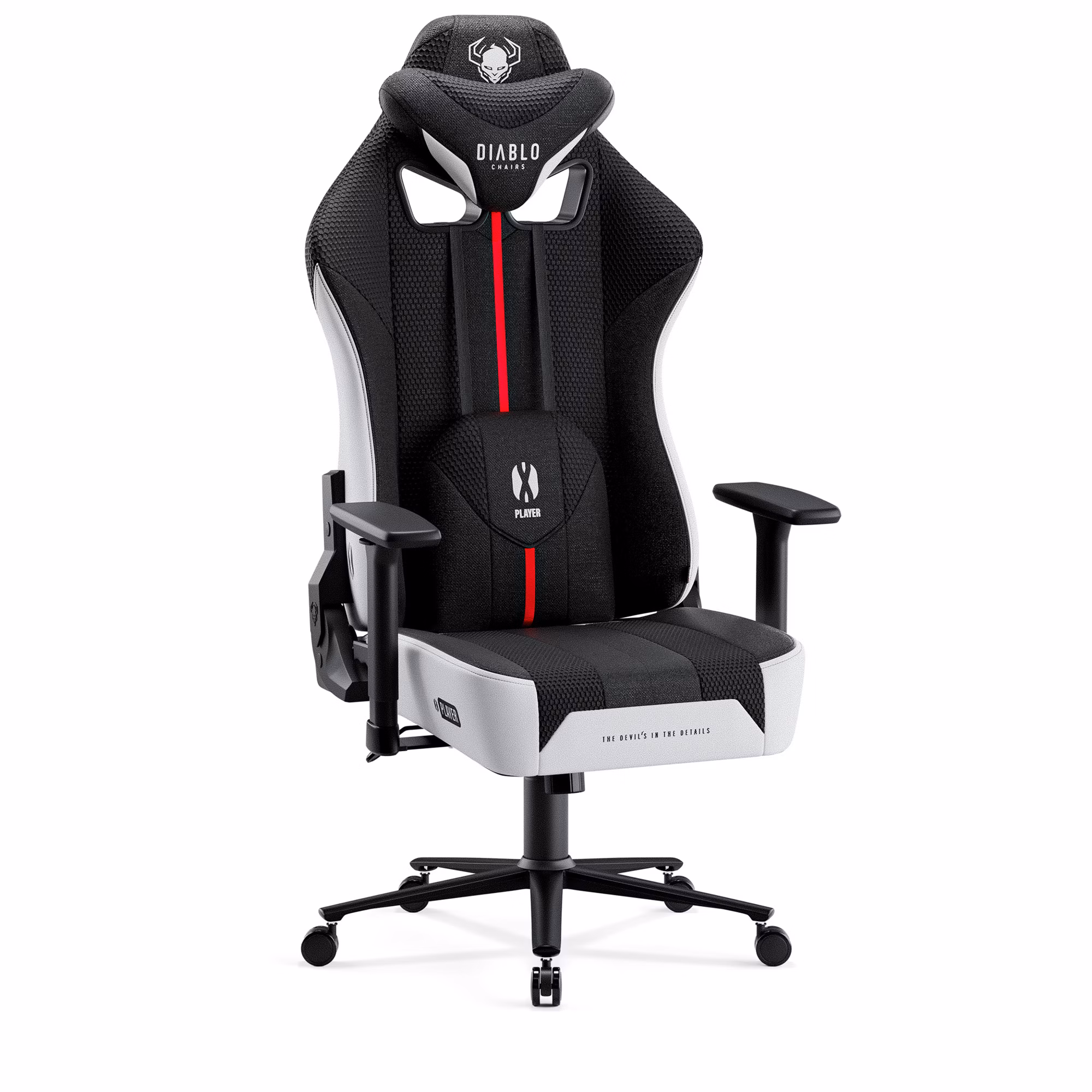 Sedia Da Gaming Diablo X-Player 2.0 In Materiale King Size: Bianco-Nero