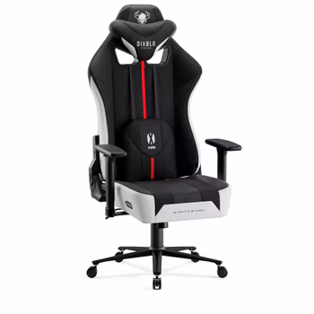 Látkové herné kreslo Diablo X-Player 2.0 King Size, bielo-čierne