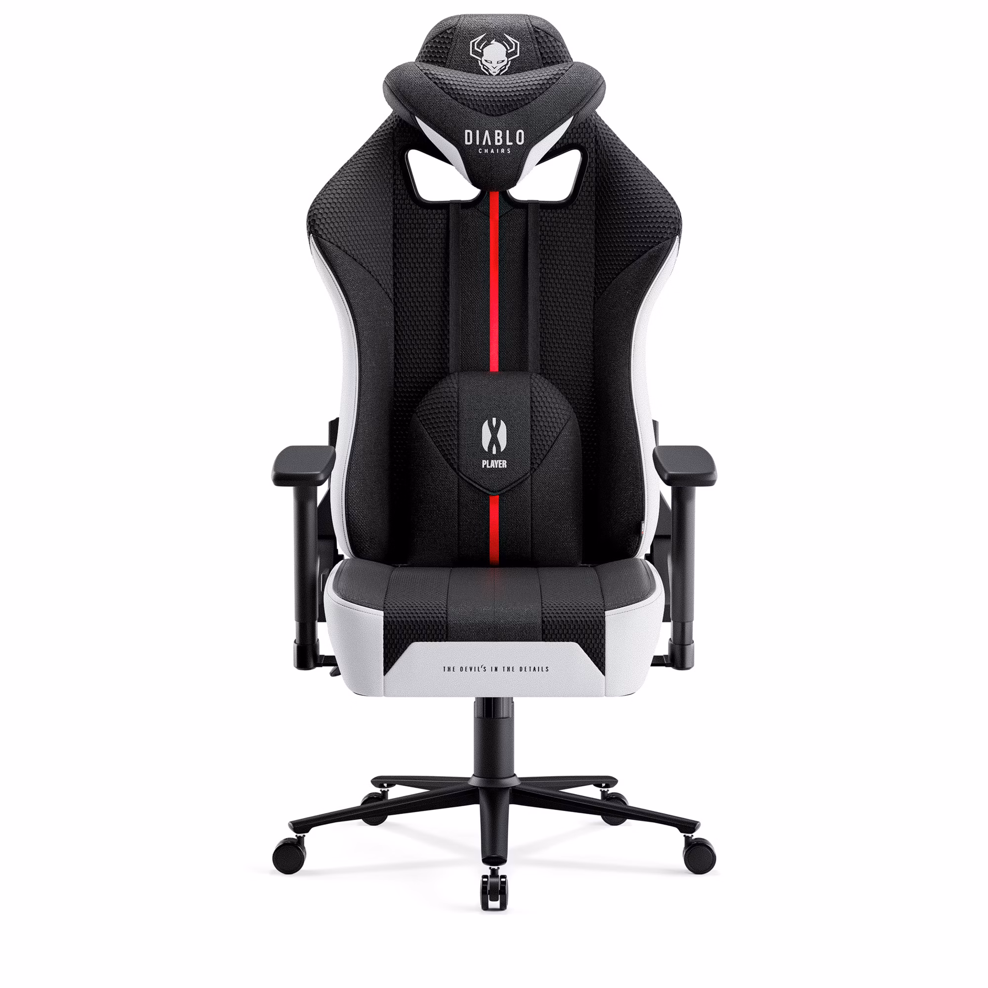 Sedia Da Gaming Diablo X-Player 2.0 In Materiale King Size: Bianco-Nero