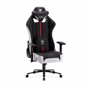 Chaise gaming Diablo X-Player 2.0 en tissu Noir et Blanc: Taille Normale