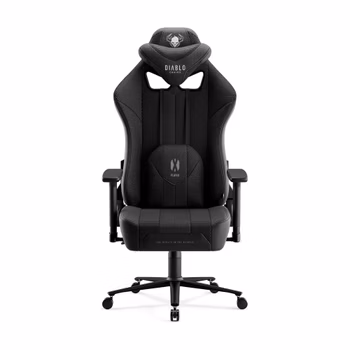 Chaise gaming Diablo X-Player 2.0 en tissu Taille Normale: Noire-Noire