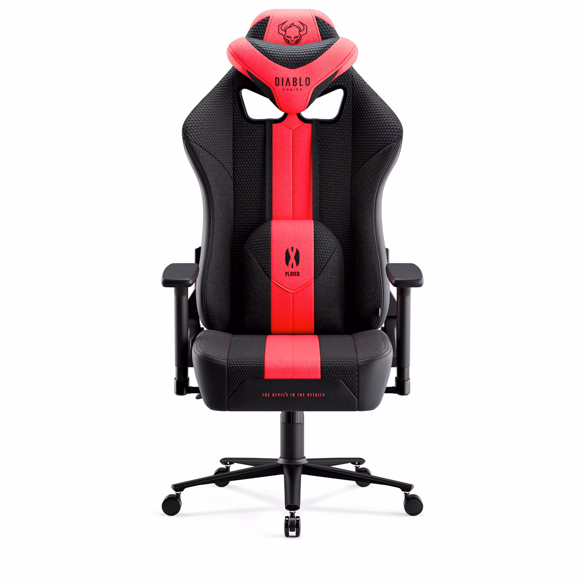 Materiałowy fotel gamingowy Diablo X-Player 2.0 King Size, karmazynowo-antracytowy