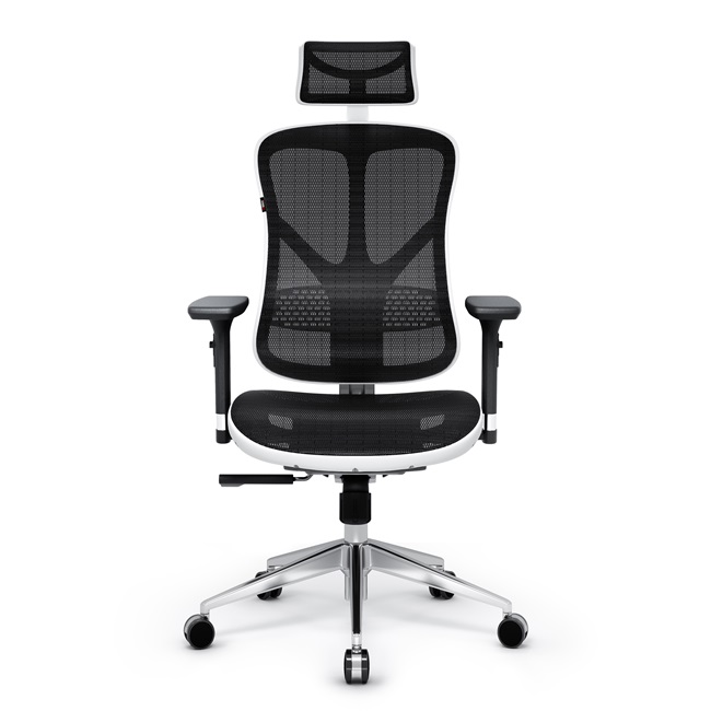 biało-czarny fotel ergonomiczny