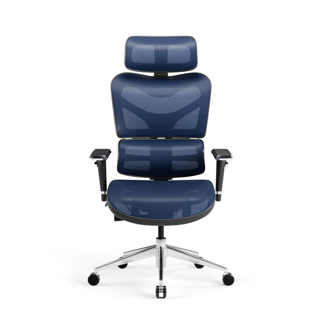 fotel ergonomiczny czarno-niebieski