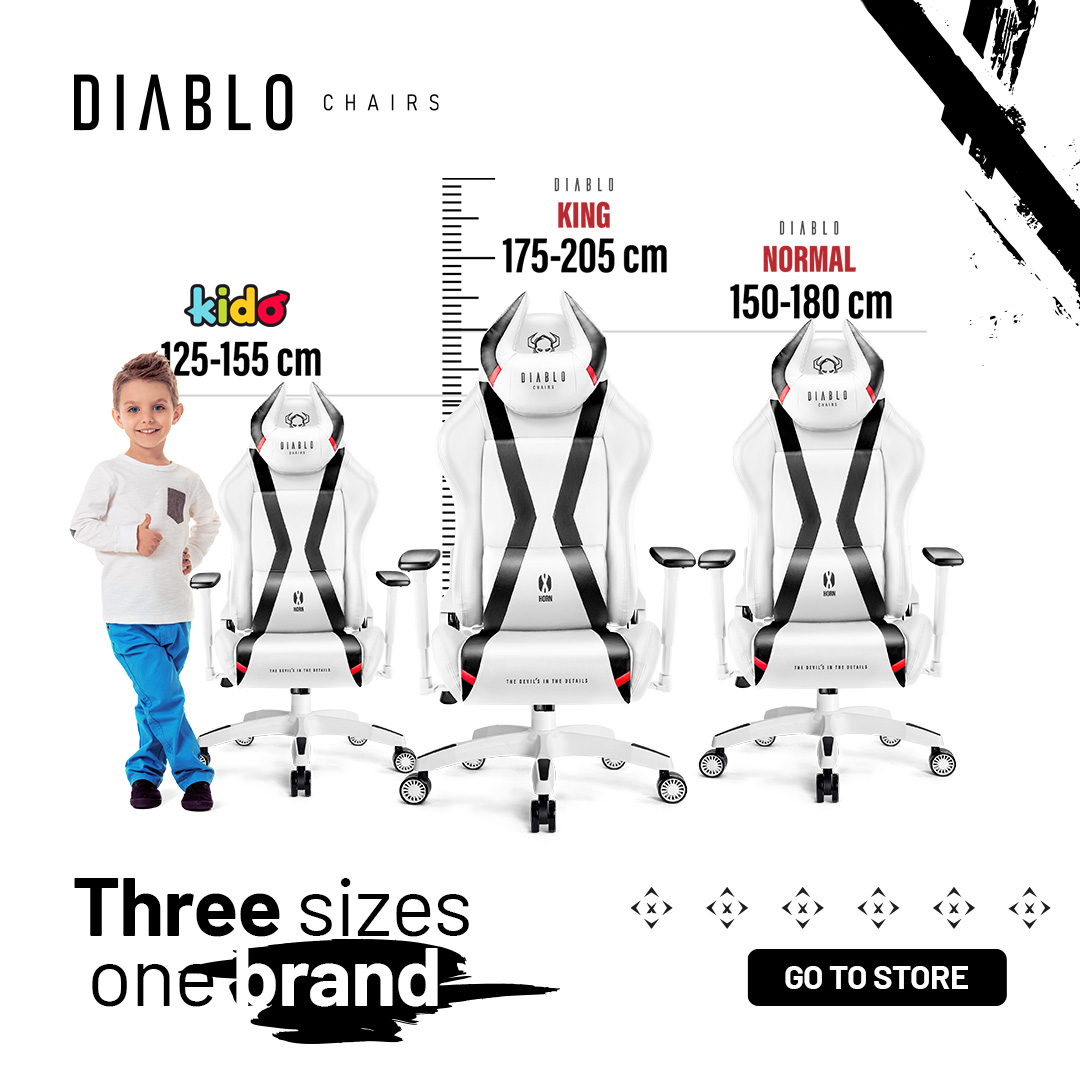 Gaming Chair Diablo X-Player 2.0 Textile King Size: white-black