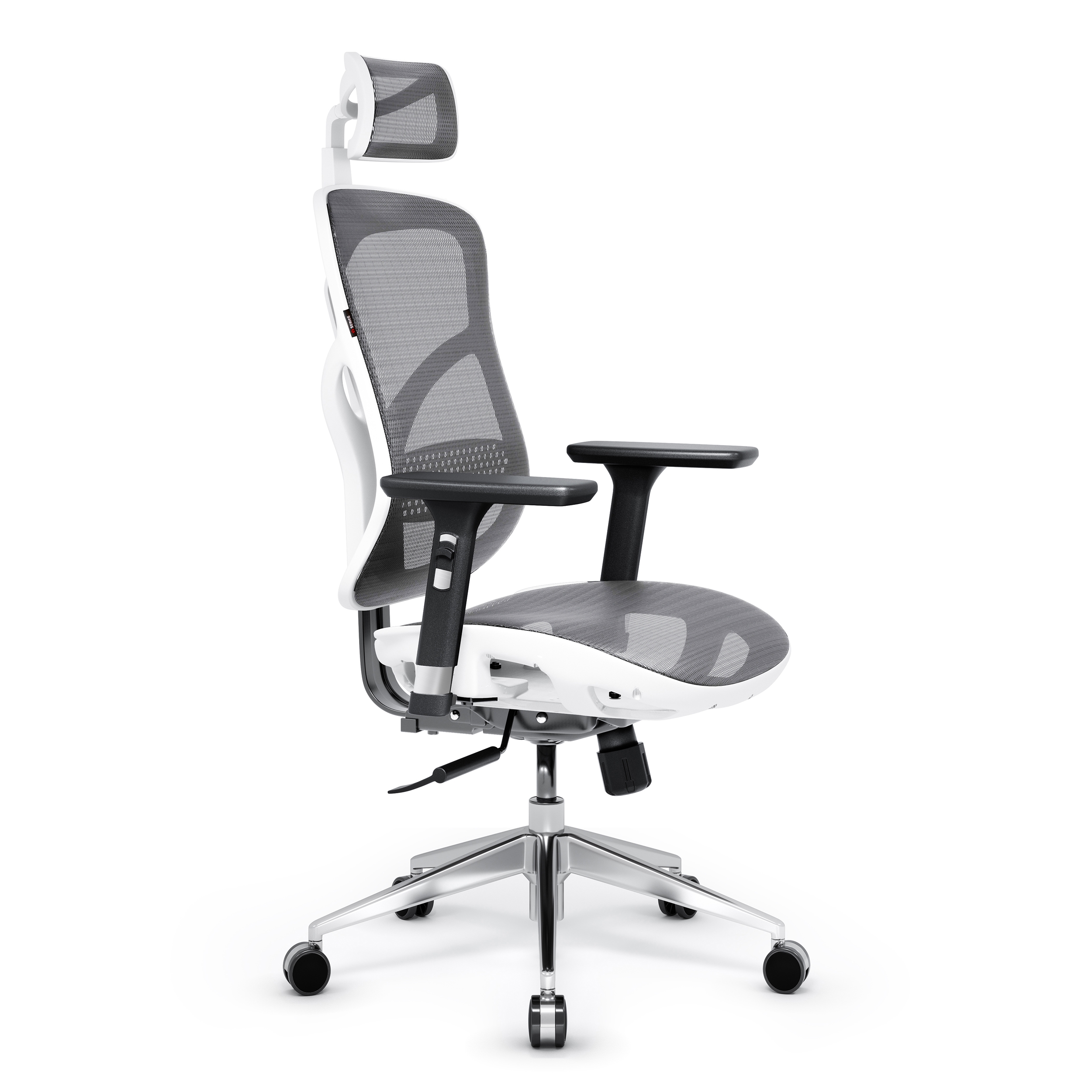 Fotel ergonomiczny Diablo V-Basic, biało-szary